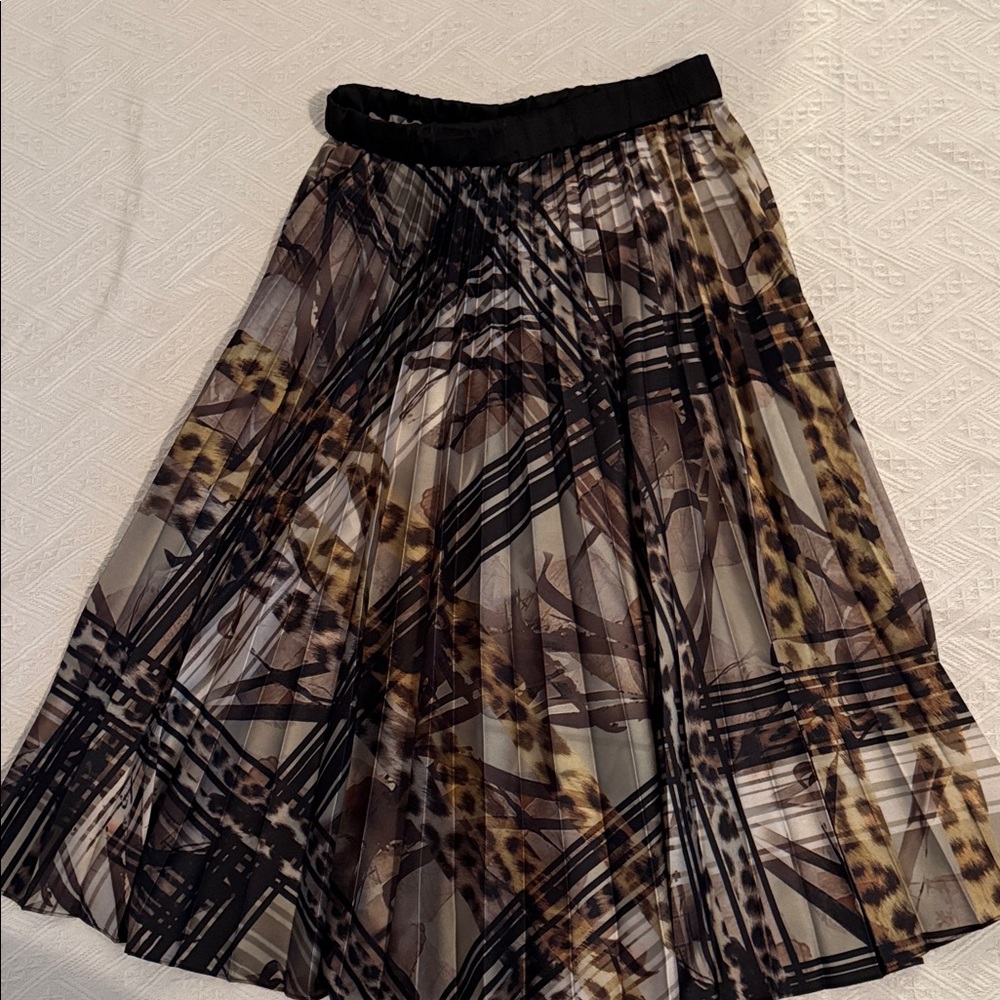 Tahari Animal Print A-Line Skirt
